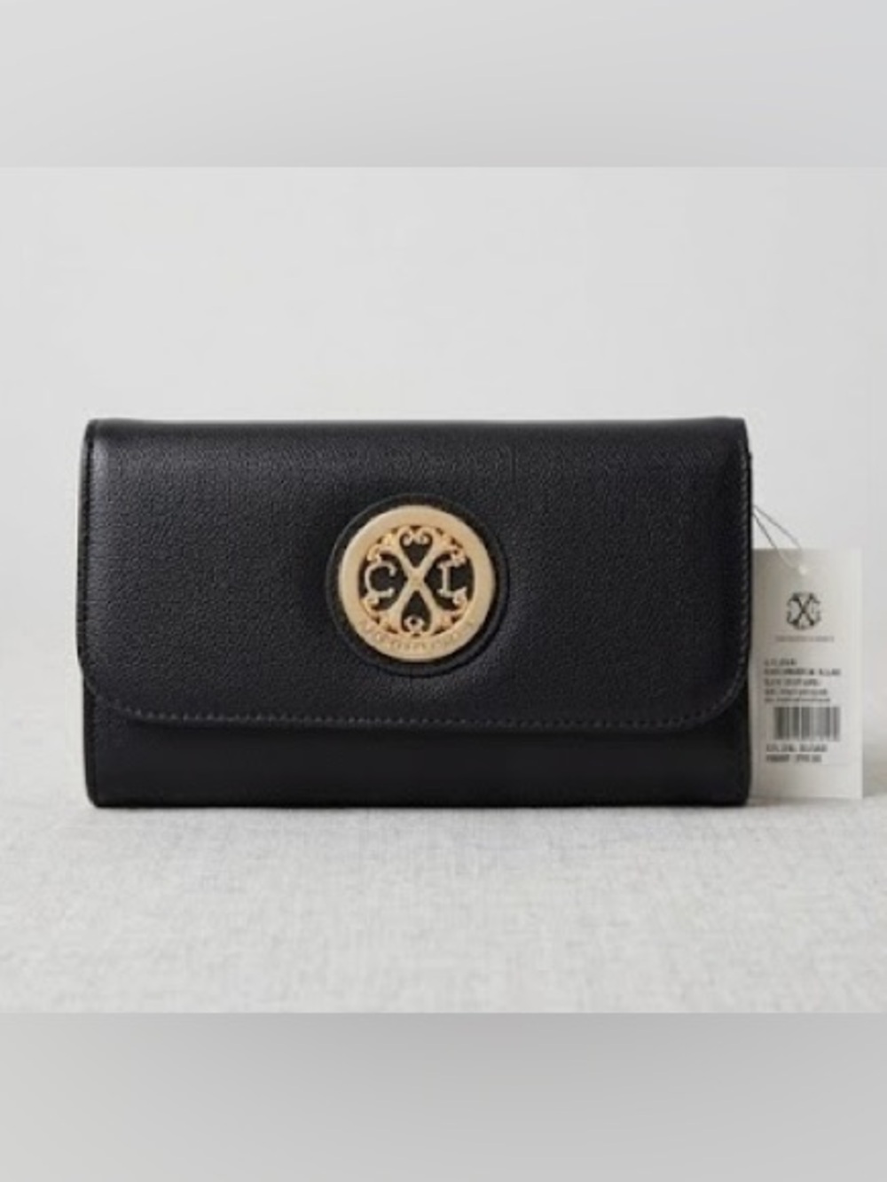 NWT CXL by Christian Lacroix Bali Caviar Small Clutch Wristlet - Black
